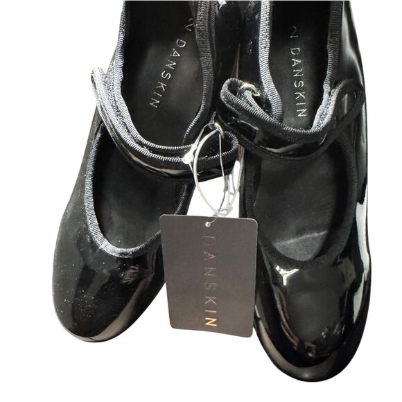 Danskin Girls Tap Dance Shoes Black Patent Leather Size 2 NWT - Picture 7 of 8
